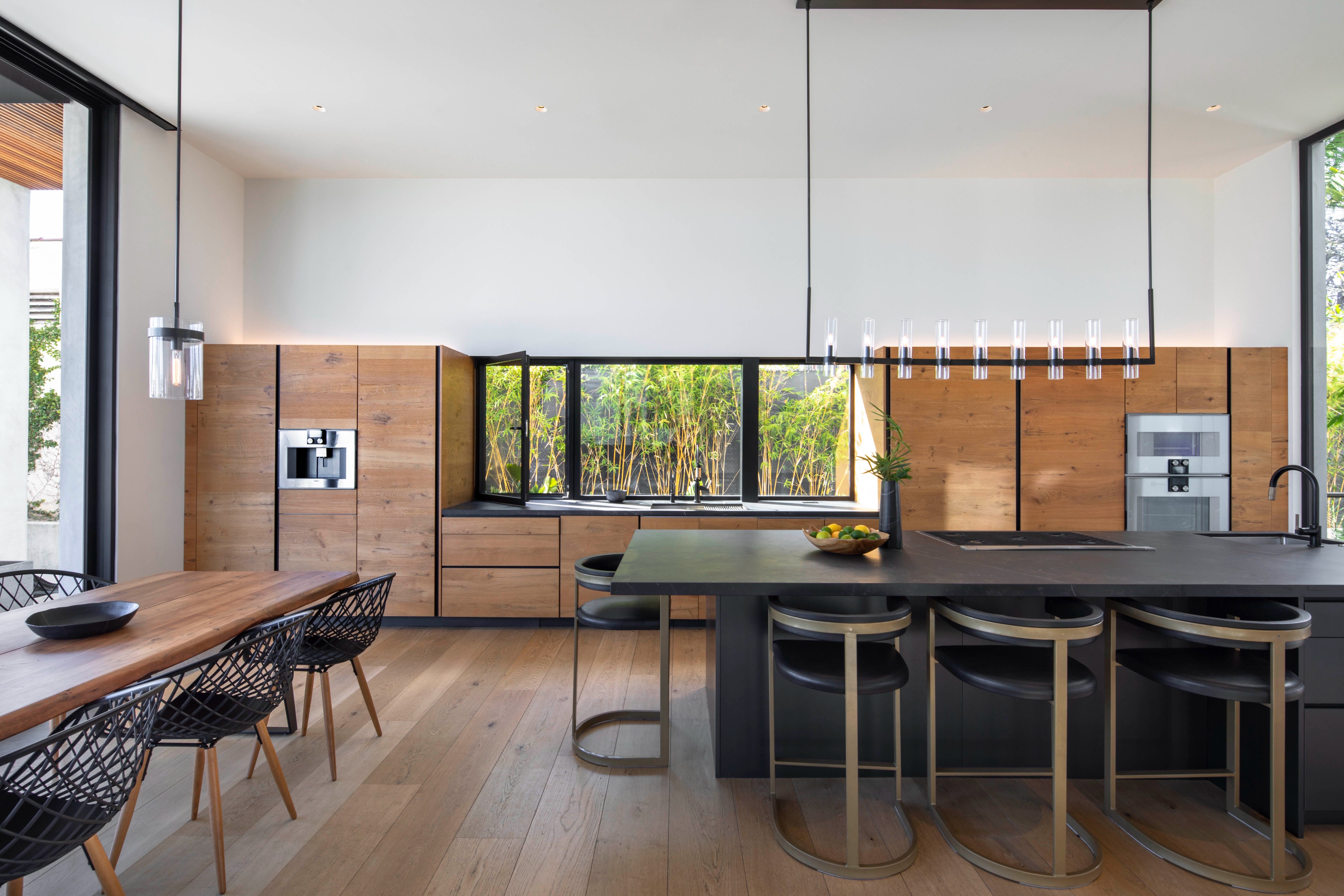 Wasatch Residence kitchen in white oak and honed dark stone